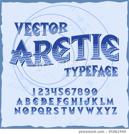 Original label typeface named "Arctic". Good handcrafted font for any label design. 95862449