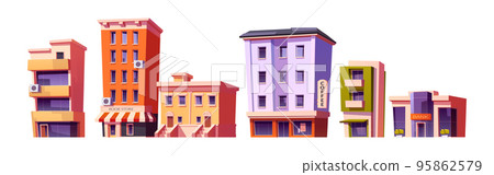 City buildings, modern houses architecture set 95862579