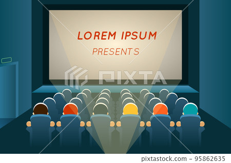People watching film in cinema 95862635