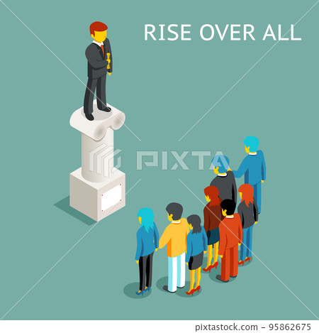 Orator public speech. Flat isometric vector illustration 95862675
