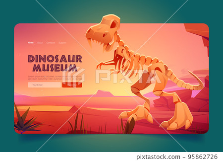 Dinosaur museum cartoon landing page template Dinosaur museum cartoon landing page template 95862726