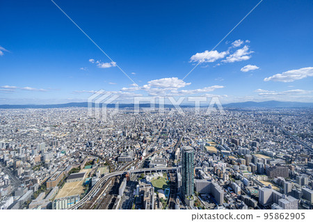 A clear view of the east side from Abeno Harukas [Osaka scenery] 95862905