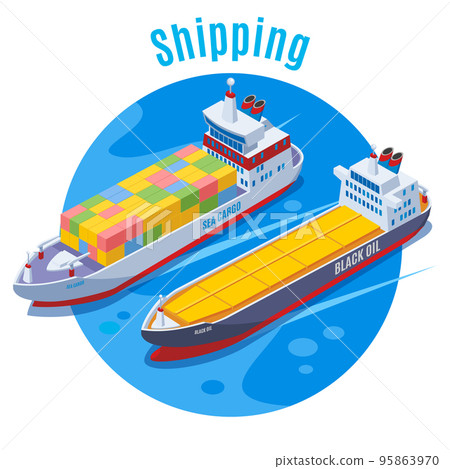 Round Seaport Isometric Background 95863970