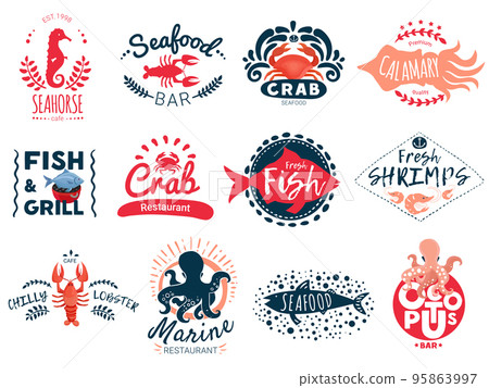 Seafood Creative Emblems Collection 95863997