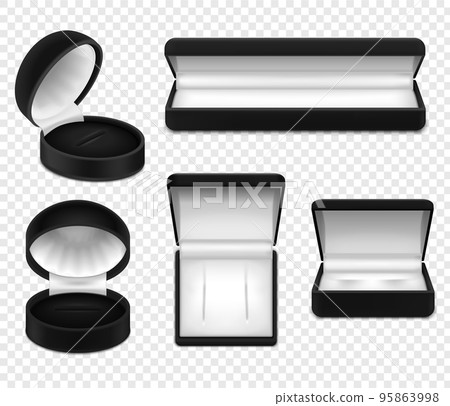 Realistic Jewelry Boxes Transparent Set 95863998
