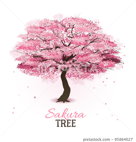 Realistic sakura tree 95864027