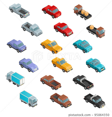 RoadTransport Colorful Isometric Icons RoadTransport Colorful Isometric Icons 95864350