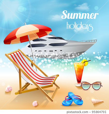 Realistic Summer Holidays Composition Realistic Summer Holidays Composition 95864701