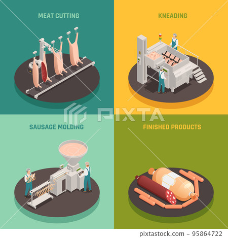Sausage Factory Isometric Design Concept Sausage Factory Isometric Design Concept 95864722