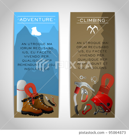 Rock climbing two banners set Rock climbing two banners set 95864873