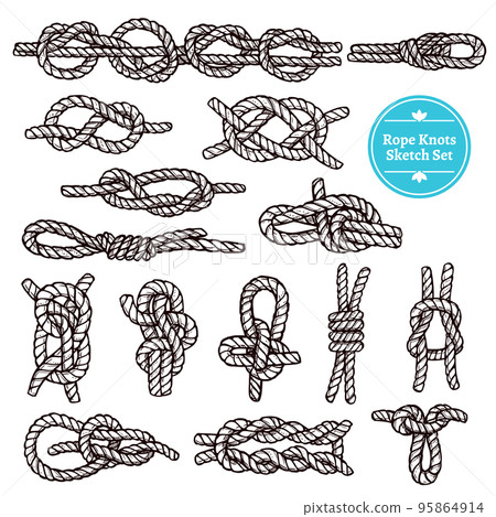 Rope Knots Sketch Set 95864914