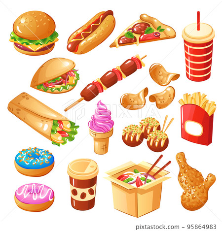 Fast Food Icons Set 95864983