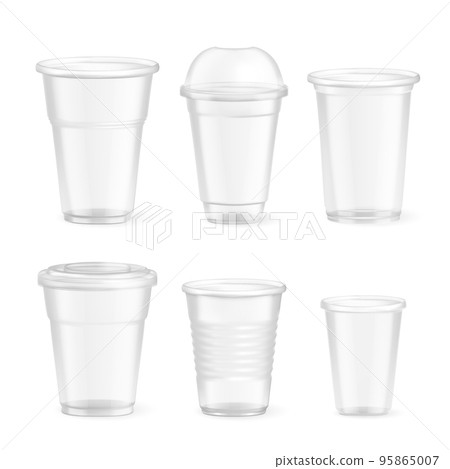 Realistic Plastic Disposable Glasses Set Realistic Plastic Disposable Glasses Set 95865007