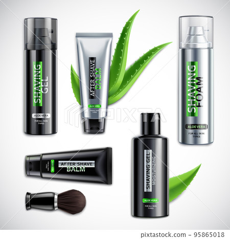 Realistic Shaving Cosmetics Products Set 95865018