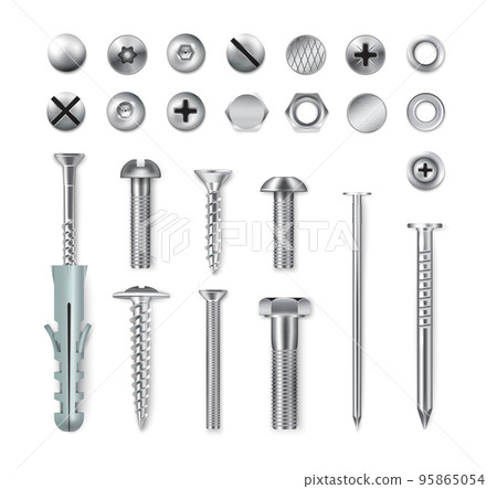 Realistic Fastening Items Set 95865054