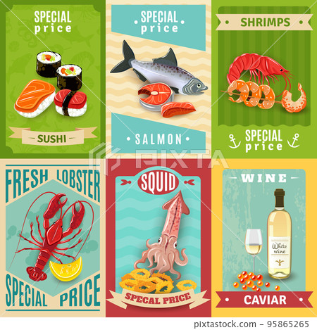 Seafood Poster Set 95865265