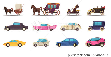 Old Modern Ground Transportation Set 95865404