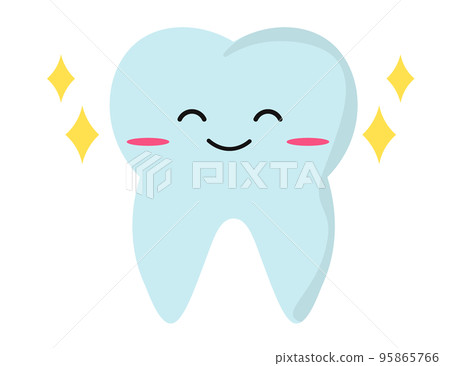 微笑健康的牙齒。可愛的。閃亮的。插圖 95865766