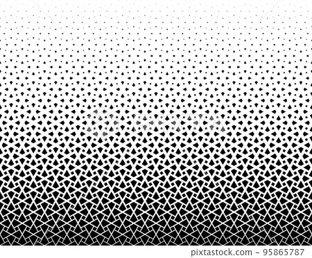 Geometric pattern of black figures on a white background. Seamless in one direction.SCALE method Geometric pattern of black figures on a white background. Seamless in one direction.SCALE method 95865787