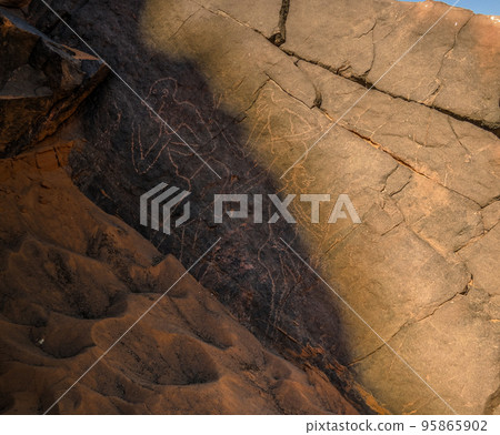 Human - Cave paintings and petroglyphs at Boumediene ,Tassili nAjjer national park, Algeria Human - Cave paintings and petroglyphs at Boumediene ,Tassili nAjjer national park, Algeria 95865902