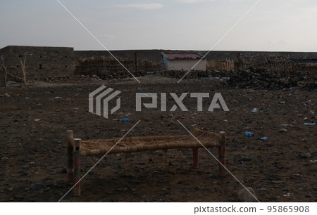 Camp site near the shore of Salt Lake Karum aka Lake Assale or Asale , Danakil Afar, Ethiopia 95865908