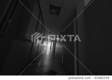 Dark empty hallway of building Dark empty hallway of building 95866349