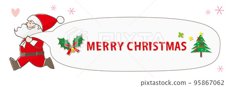 Santa Claus text frame carrying a bag Santa Claus text frame carrying a bag 95867062
