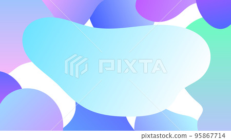 流行淡藍色背景素材 流體形狀 16:9 95867714