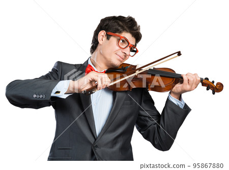 young musician plays the violin 95867880