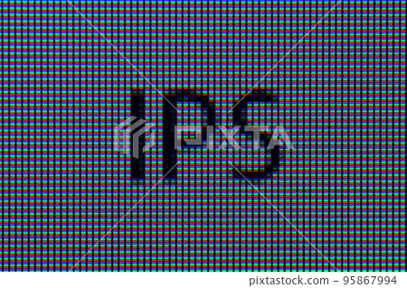 image of the IPS and pixels on the IPS rgb matrix of the monitor in super macro 95867994