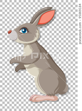 Cute rabbit on grid background 95869184