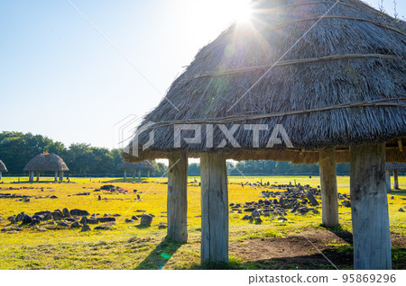 繩紋遺址秋田縣大魚石圈石圈和挖立柱式建築 繩紋遺址秋田縣大魚石圈石圈和挖立柱式建築 95869296