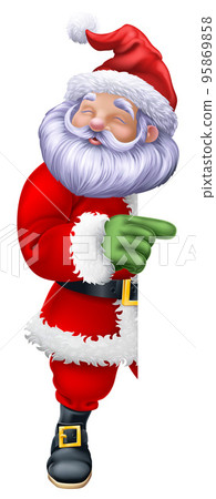 Cartoon Santa Claus Father Christmas Peeking Sign Cartoon Santa Claus Father Christmas Peeking Sign 95869858
