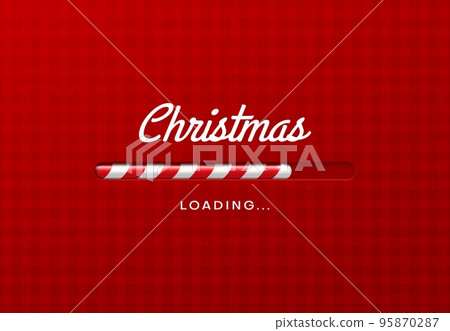 Christmas loading bar with candy cane, Xmas load or New Year countdown vector background. Winter holiday greeting or web site download for Christmas coming invitation or celebration backdrop Christmas loading bar with candy cane, Xmas load or New Year countdown vector background. Winter holiday greeting or web site download for Christmas coming invitation or celebration backdrop 95870287