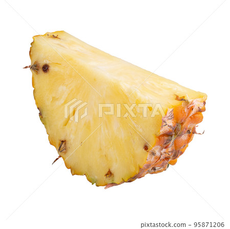 Pineapple fruit and Pineapple slices isolated on a white background 95871206