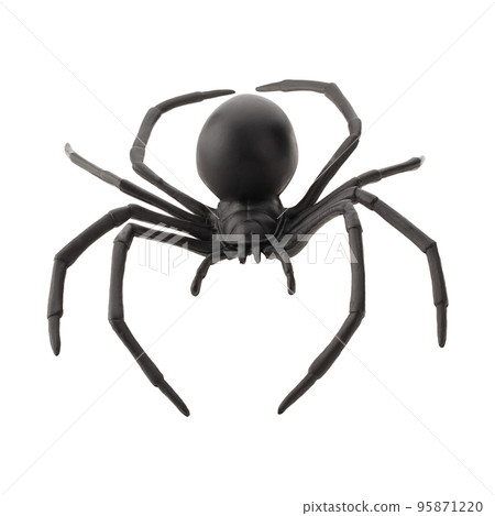 Fake rubber spider toy isolated over a white background. Fake rubber spider toy isolated over a white background. 95871220