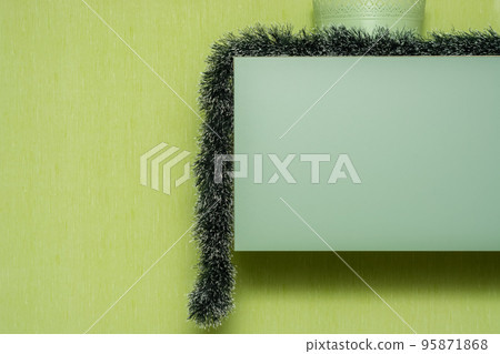 New Year's garland on green. New Year's garland on green. 95871868