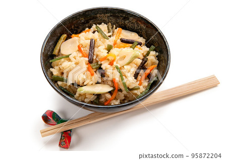 Homemade wild vegetable steamed rice Homemade wild vegetable steamed rice 95872204