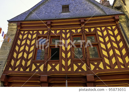 Vintage architecture of Old Town in Vitre, France 95873031