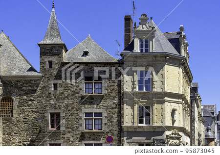 Vintage architecture of Old Town in Vitre, France Vintage architecture of Old Town in Vitre, France 95873045