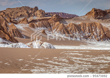 Moon Valley, Valle de la Luna at sunset, Atacama desert, Chile, South America 95873892