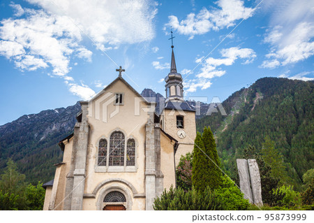 Chamonix church of Saint Michel in Haute Savoie, French Alps 95873999