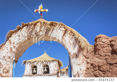 Chapel in El Tatio Machuca in Atacama desert altiplano, Chile, South America 95874137
