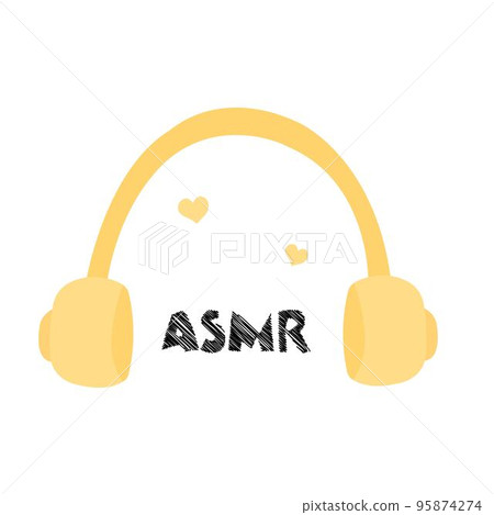 ASMR headphones icon with text. Autonomous Stock Illustration