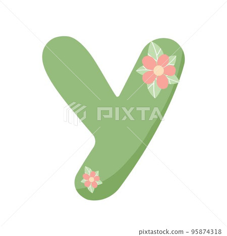 Floral decorative letter Y for name design. 95874318