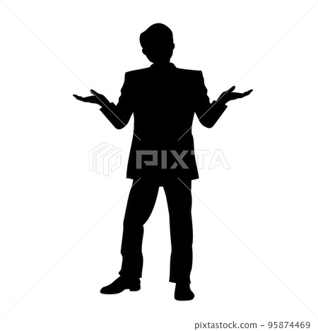 Silhouette illustration of an office worker taking an unknown pose 95874469