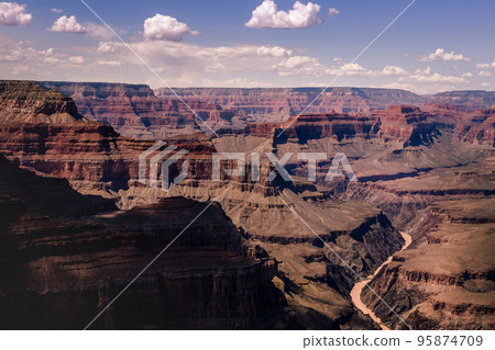 Grand Canyon south rim and Colorado River at sunny day, Arizona, USA 95874709