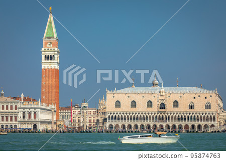 St. Mark's Square from San Giorgio Maggiore island and Grand canal, Venice 95874763