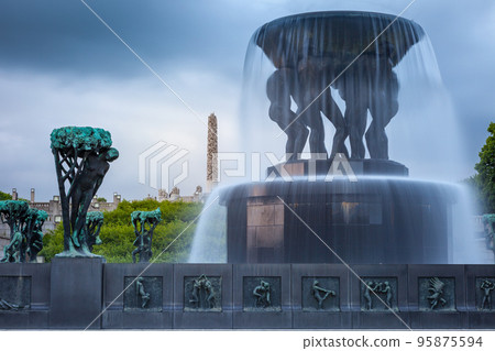 Frogner public park with statues in Oslo, Norway, Scandinavia Frogner public park with statues in Oslo, Norway, Scandinavia 95875594