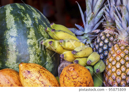 Assortment of colorful tropical fruits in Salvador, Bahia, Northeastern Brazil 95875809